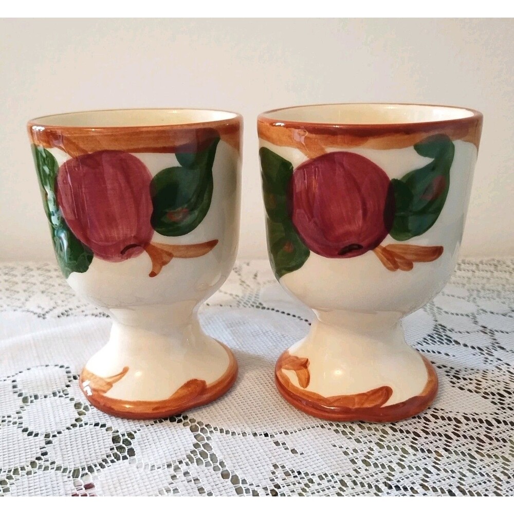 Vintage Franciscan Apple Dinnerware Footed Egg Cups Set 2 Vintage Country